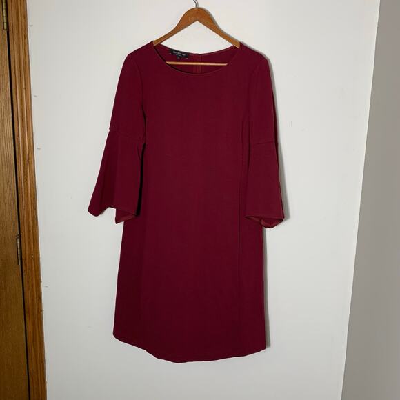 Womens Lafayette 148 Red Bell Sleeve Shift Dress Size M EUC! - Picture 3 of 5